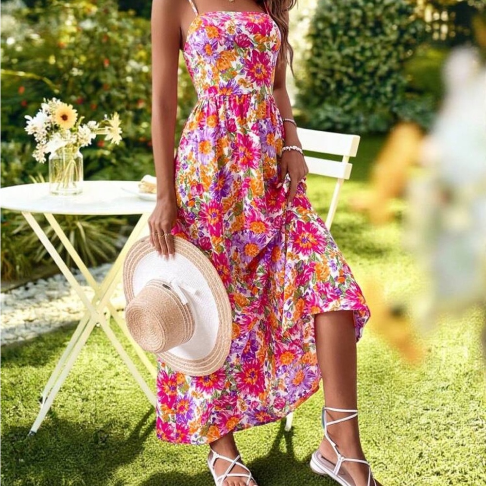 Vibrant Floral Midi Dress